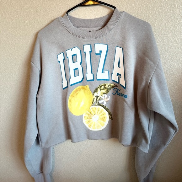 Sweaters - Gray Ibiza Graphic Women's Sweater